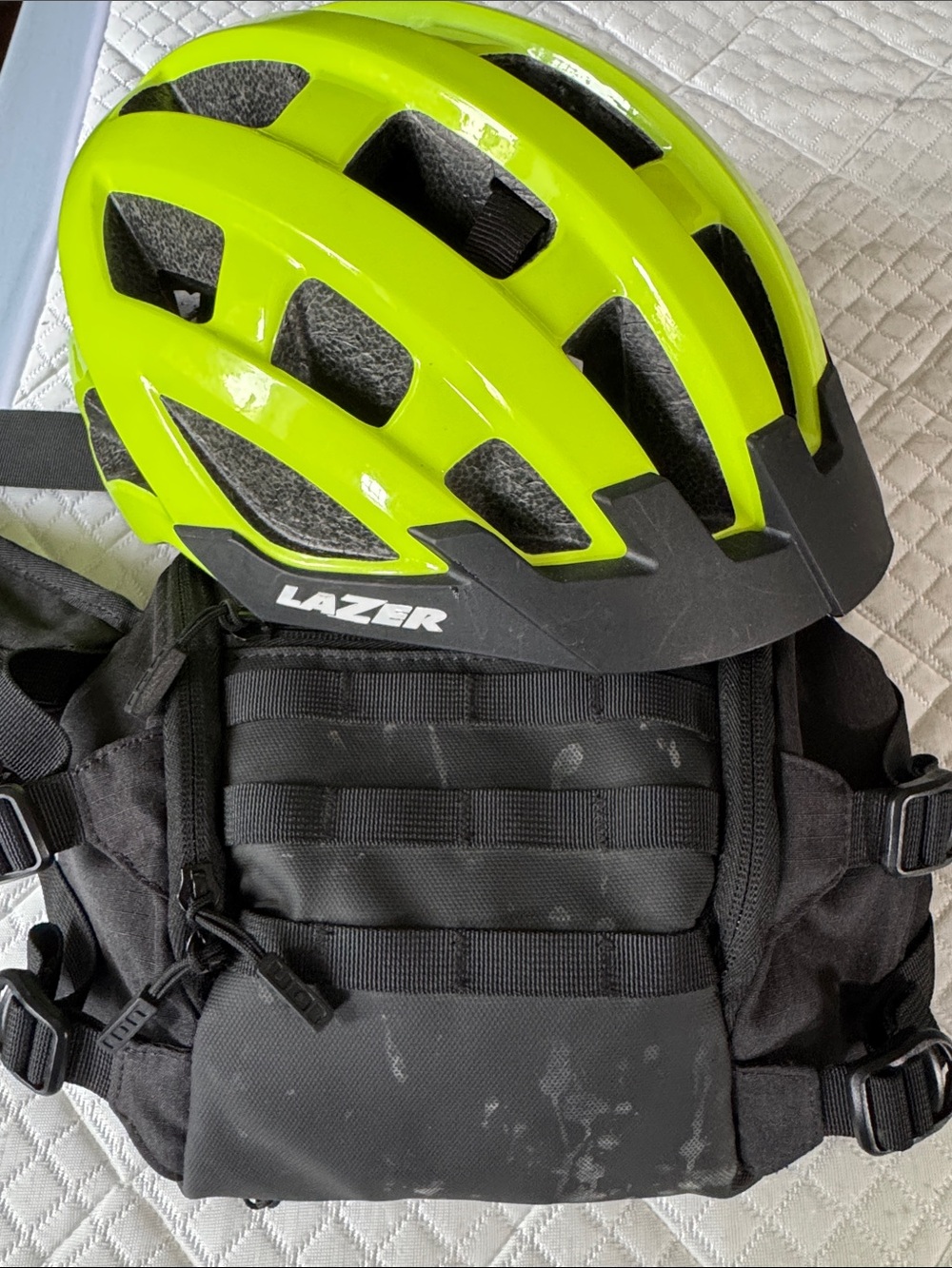 Ion hydration hip pack and Lazer helmet size large